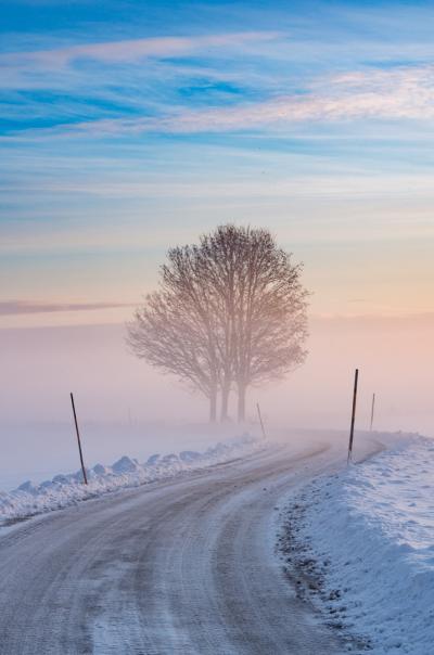 Schneestraße Geschwungen